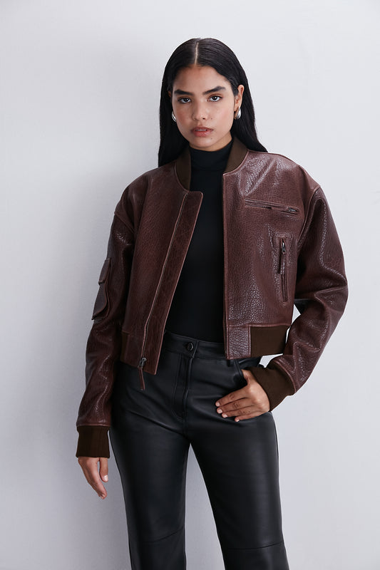 Amy Bayan Bordo Bomber Ceket