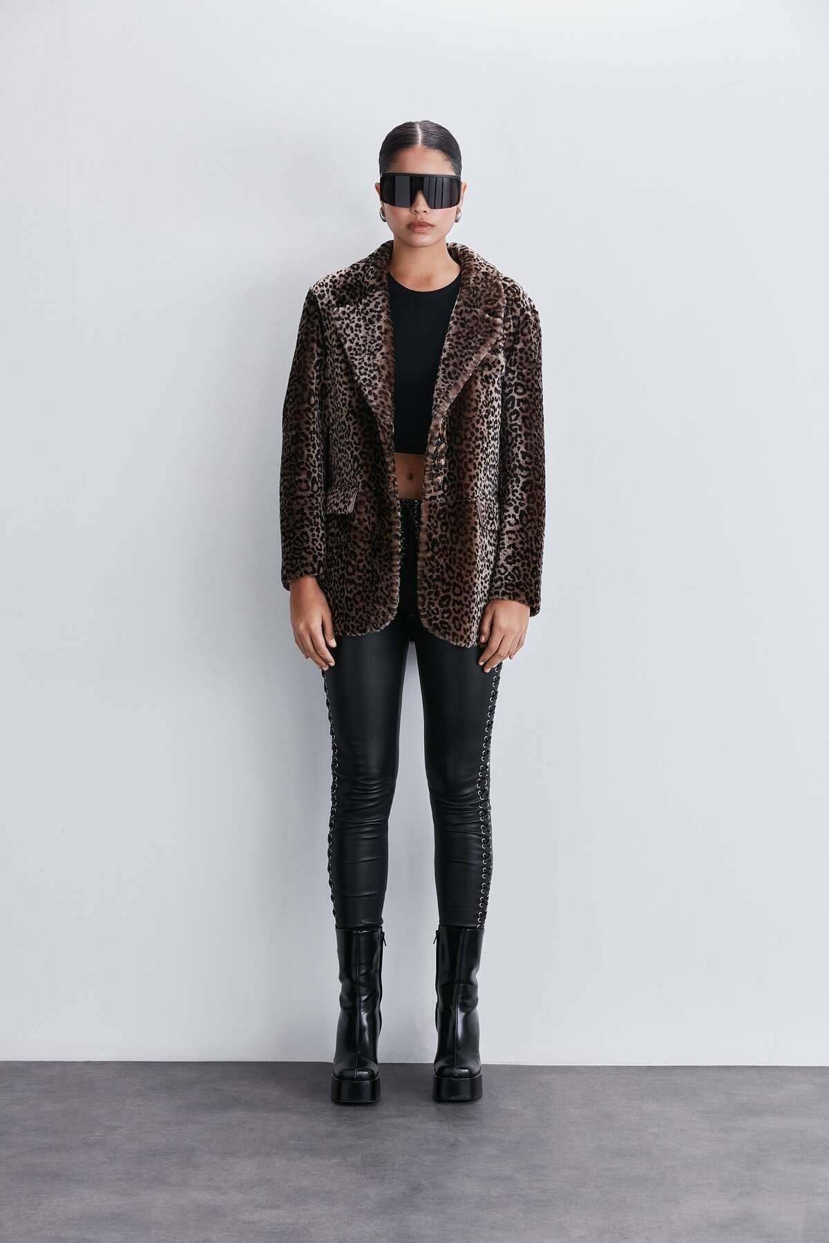 Leopar Blazer Ceket