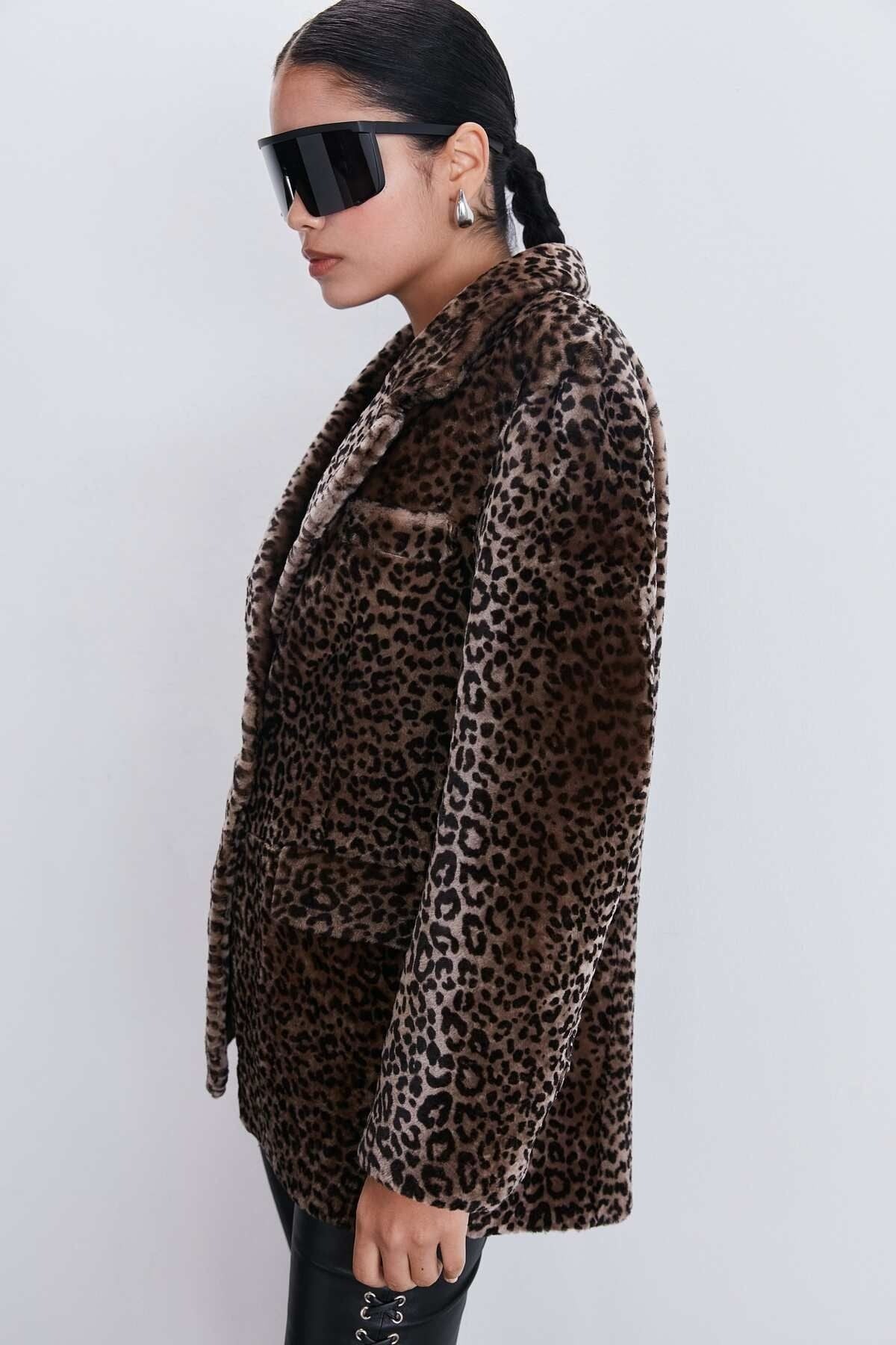 Leopar Blazer Ceket