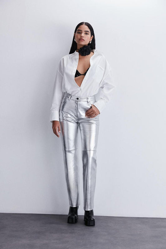 Silver Deri Pantalon